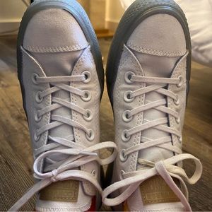 Converse All Star White Canvas with Blue Gummy sole W7/M5